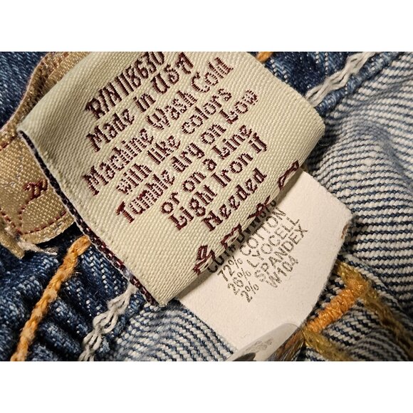 Denim of Virtue Jeans Womens Size 25 Boot Cut Low Rise Light Wash Ripped - Picture 10 of 10